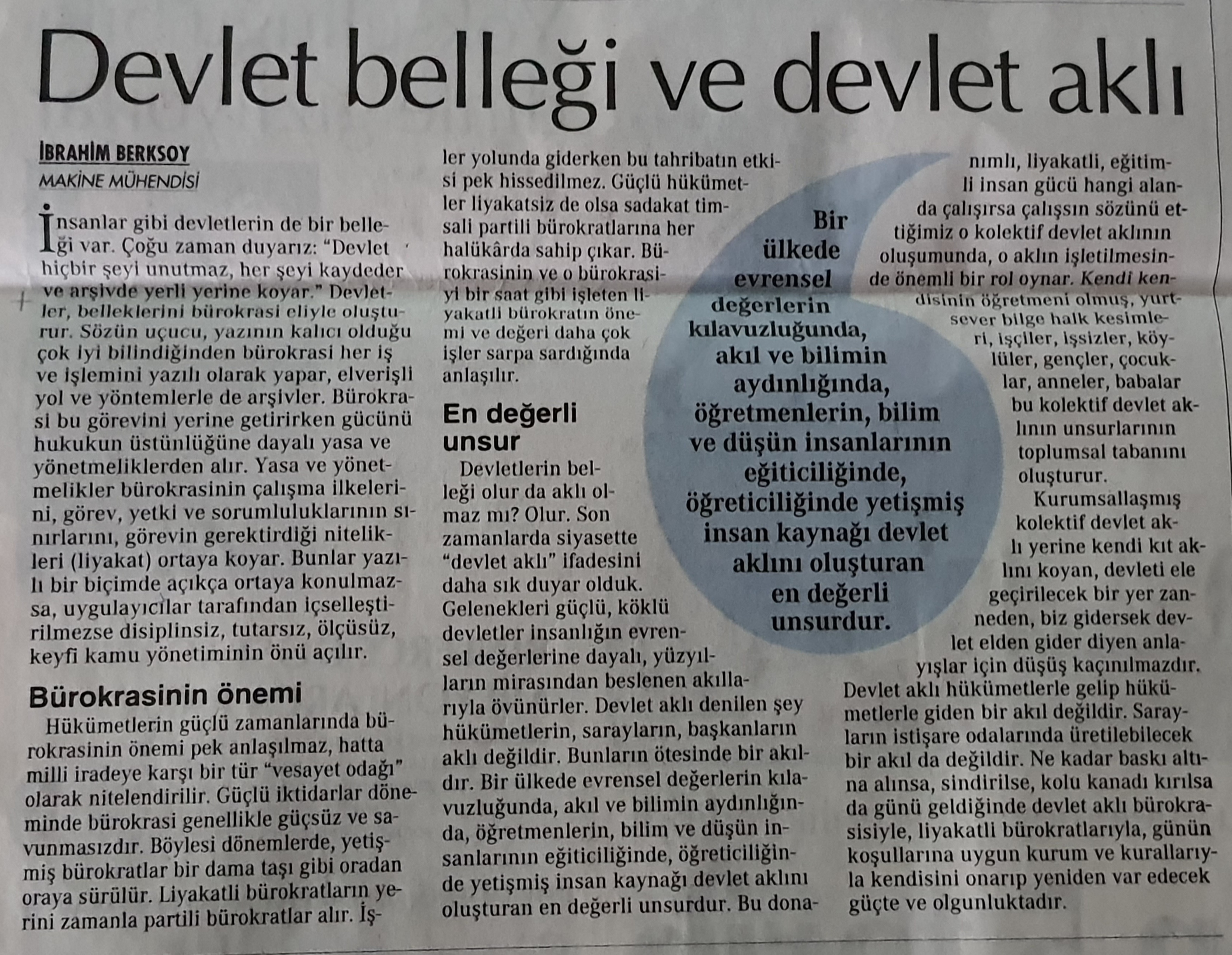 Devlet belleği ve devlet aklı