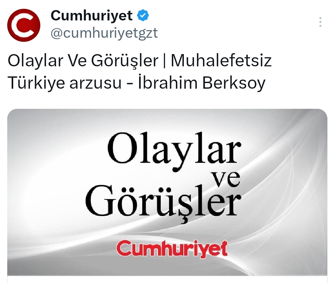 Muhalefetsiz Türkiye Arzusu